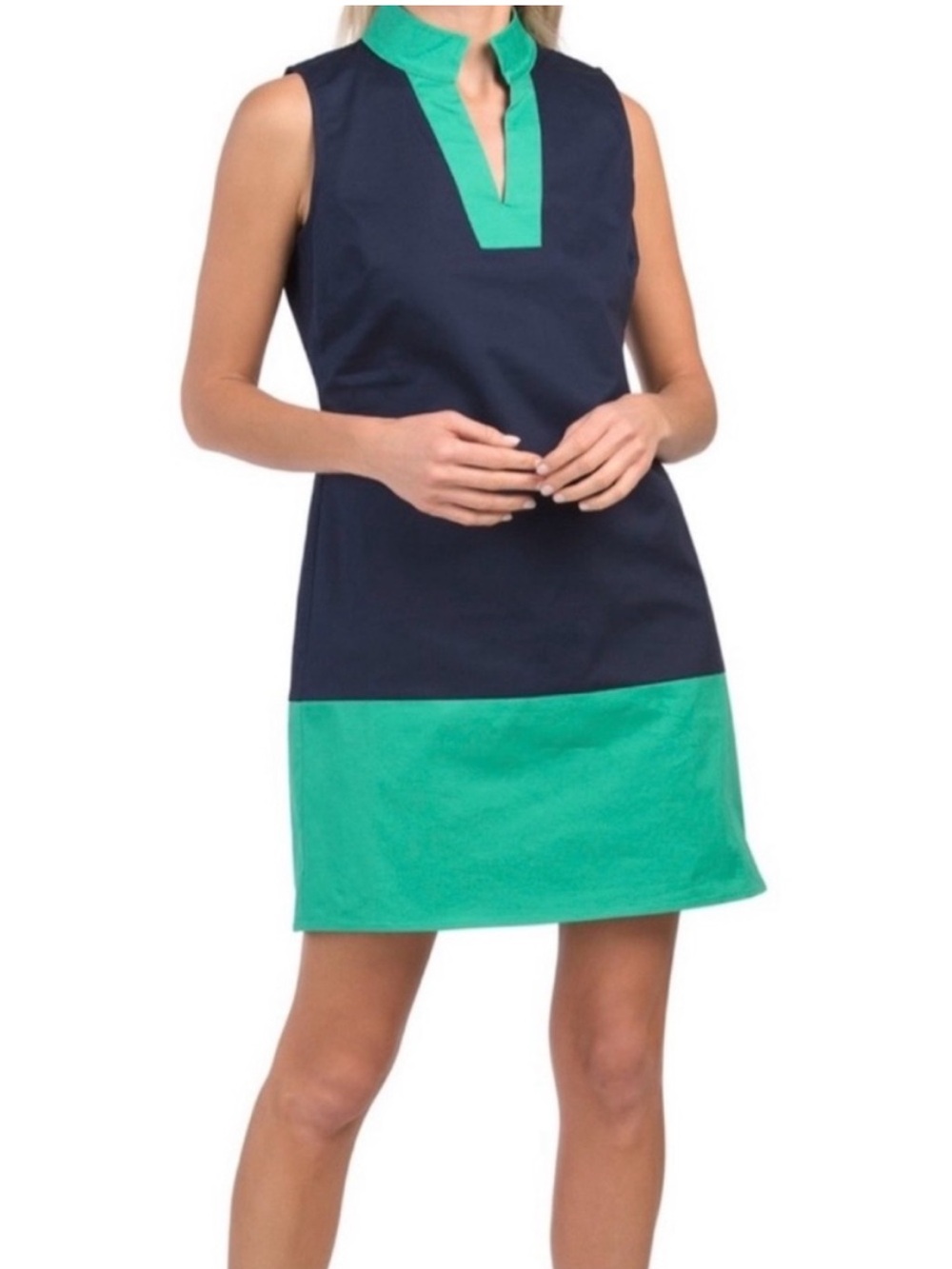 Sail to Sable Teal and Navy Colorblock Dress